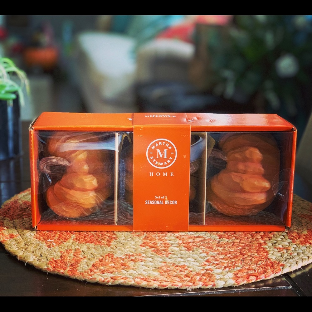 Martha Stewart Set of 3 Pumpkin Decor